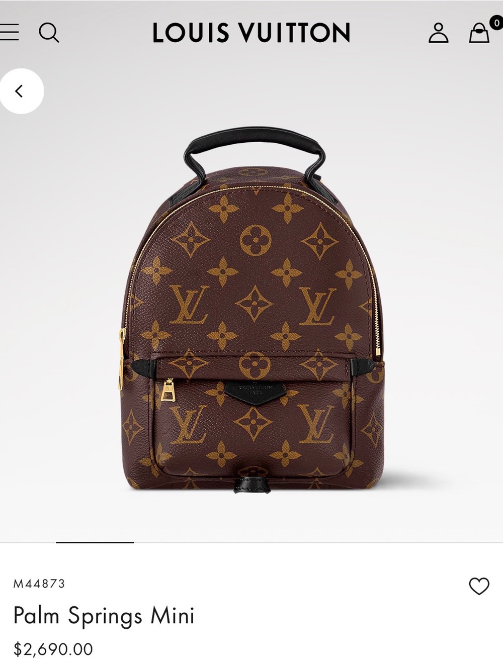 Louis Vuitton PALM SPRINGS Mini Backpack in Brown Monogram Canvas